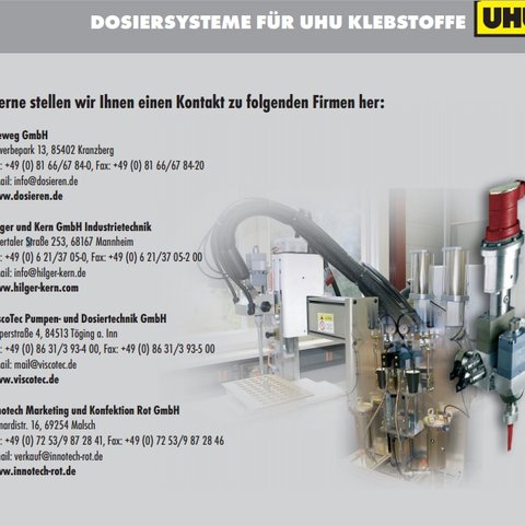 Dezember 2013 Neuer Katalog von UHU Industrieklebstoffe mit Innotech-Rot als Partner