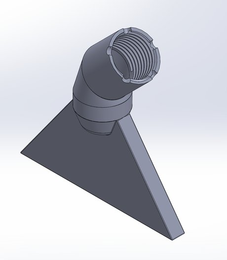 3D Breitschlitzdüse abgewinkelt, Feingewinde M15, 58 x 3mm, Loctite IND 405