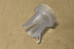 3D V-Naht Folienbeuteldüse, Raupengeometrie 27x30mm mit Anschlag