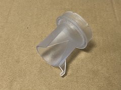 3D V-Naht Folienbeuteldüse, Raupengeometrie 27x30mm mit Anschlag