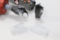 Musterkoffer Pos. 15, Großvolumen V-Naht Düse, Sika PowerCure Mischer