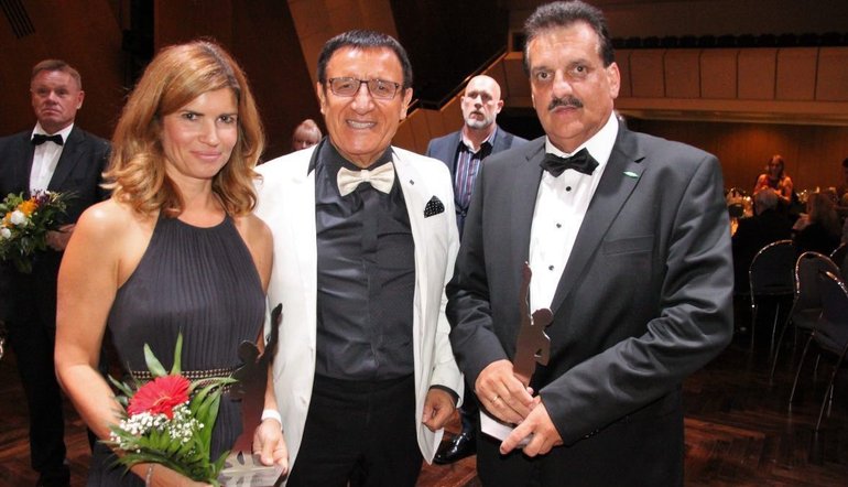 Anja Gaber und Prof. Dr. Reinhart auf der Gala des "Großen Preis des Mittelstandes"
