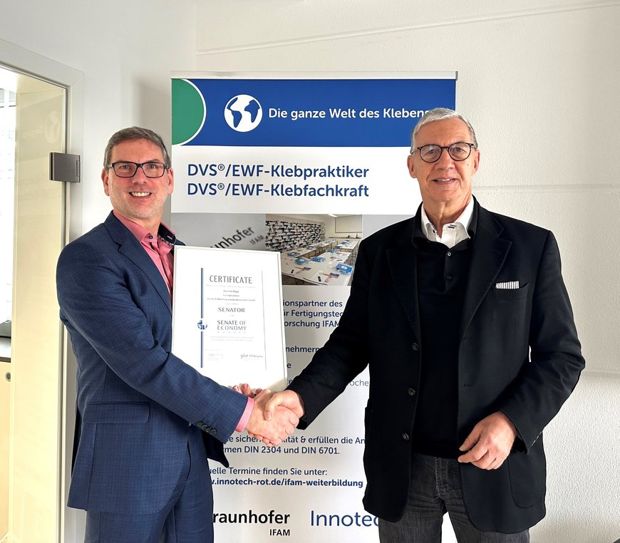 Dr. Walter Döring visits Innotech's center for adhesive bonding technology training in Rettigheim