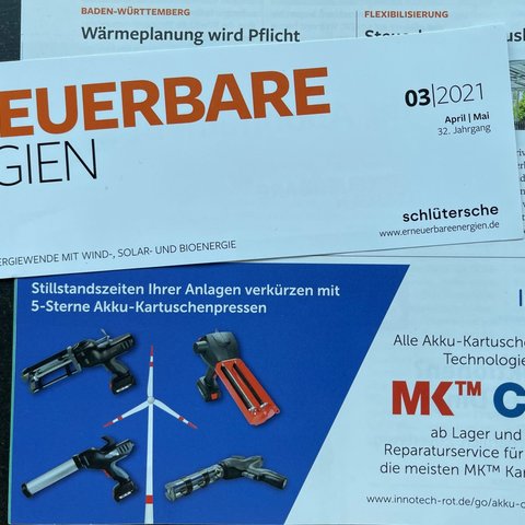Innotech in der Fachzeitschrift Erneuerbare Energien
