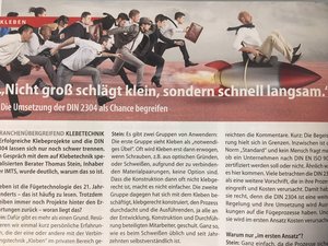 Fachmagazin Dicht DIN2304 Interview
