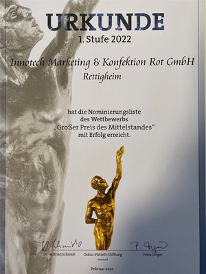 Innotech erreicht die Nominierung zum Großen Preis des Mittelstands