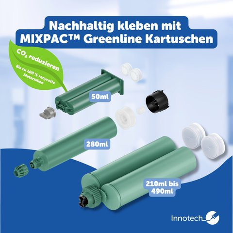 Sustainable gluing made easy! With MIXPAC™ Greenline cartridges, you can work efficiently and in an environmentally friendly way.