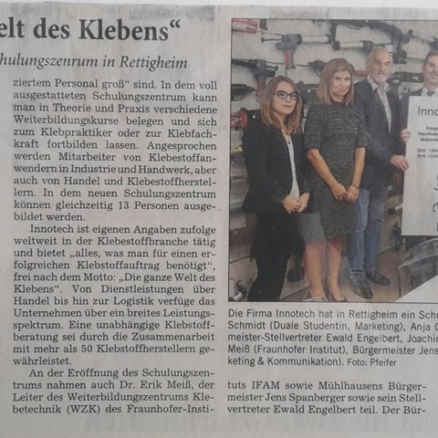 Eröffnung Schulungszentrum für Klebtechnik in Rettigheim