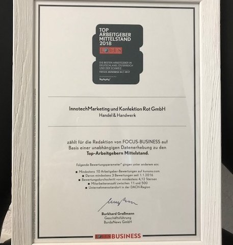Innotech ausgezeichnet als Top Arbeitgeber 2018