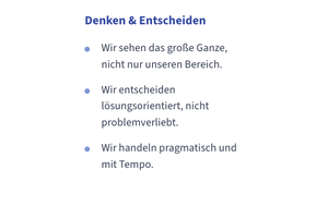 Verhaltensleitbild Denken und Entscheiden
