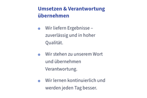 Verhaltensleitbild Umsetzen und Verantwortung übernehmen