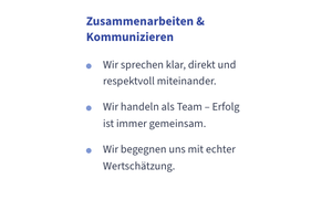 Verhaltensleitbild Zusammenarbeiten und Kommunizieren